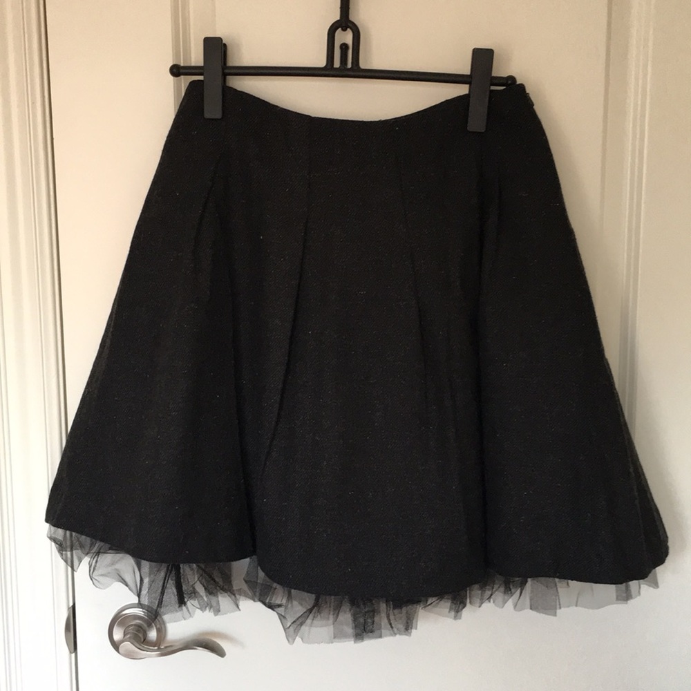 Lace bottom wool skirt, size S